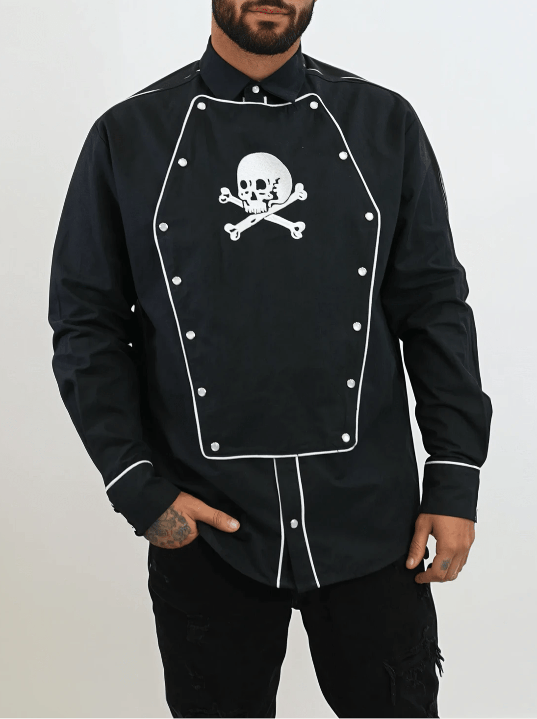 CIVARIZE Vampireレザーシャツ The Y'allternative Collection Western Evil Coffin Bib Western Shirt -