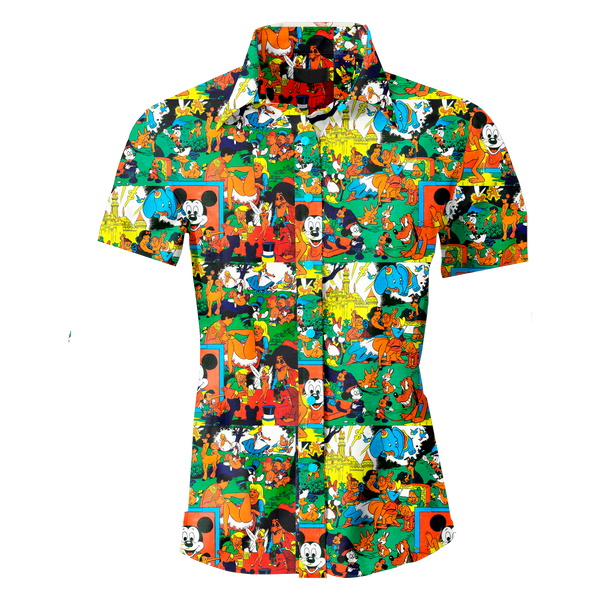 Disney Orgy Wally Wood Men's Button Up Shirt