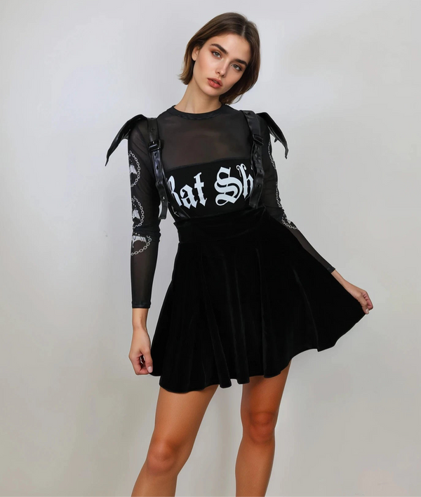 Womens Bat Wing Suspender Skirt (without bodysuit)