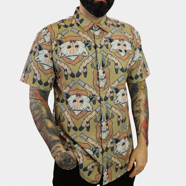 Jackalope and Two Headed Oddities Button Up