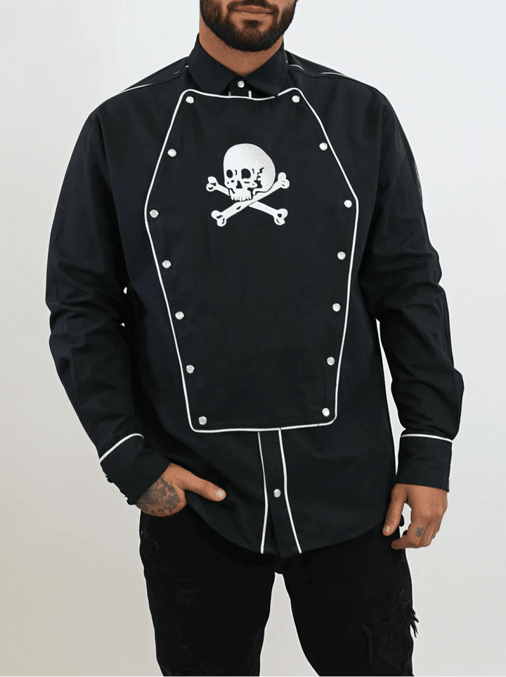 The Y'allternative Collection Western Evil Coffin Bib Western Shirt -