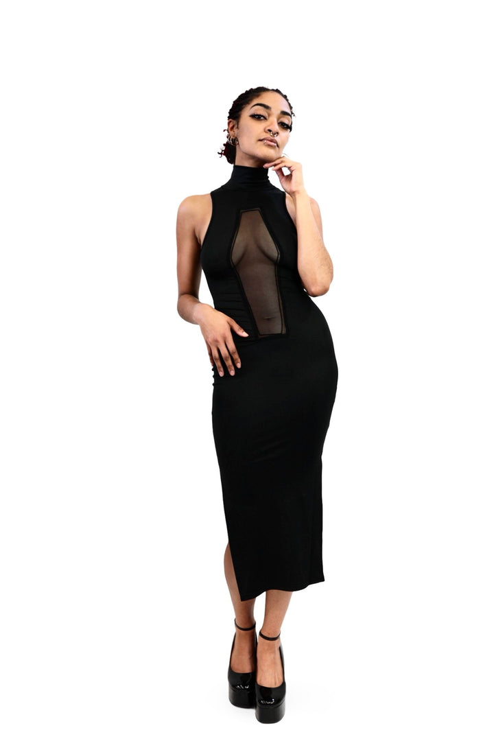 Coffin Mesh Dress | Gothic Sheer Layering