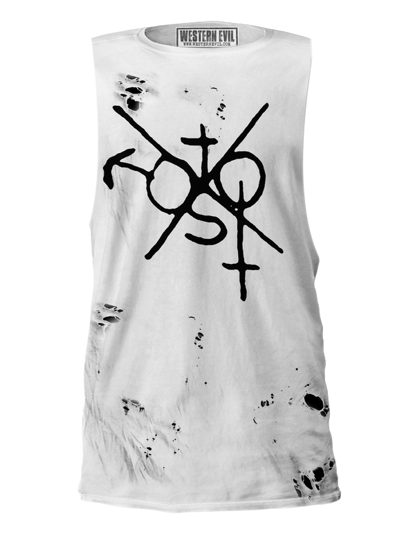 Son Of Sam Symbol Unisex Distressed White Shirt