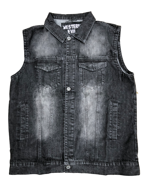 Denim Slim Fit Vest Vintage Black