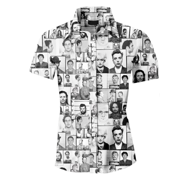 Serial Killer Mugshot Men's Button Up Shirt